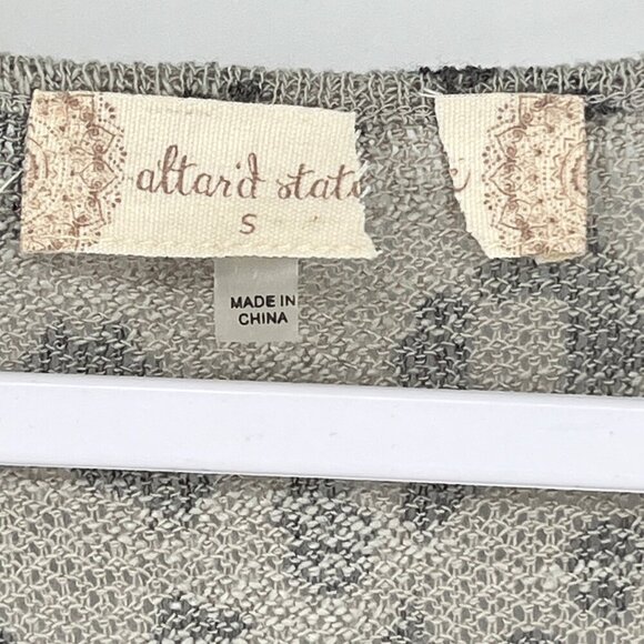 ALTAR'D STATE BRAELYN OVERSIZED HIGH LOW GREY LEOPARD SWEATER SIZE SMALL - Picture 6 of 11